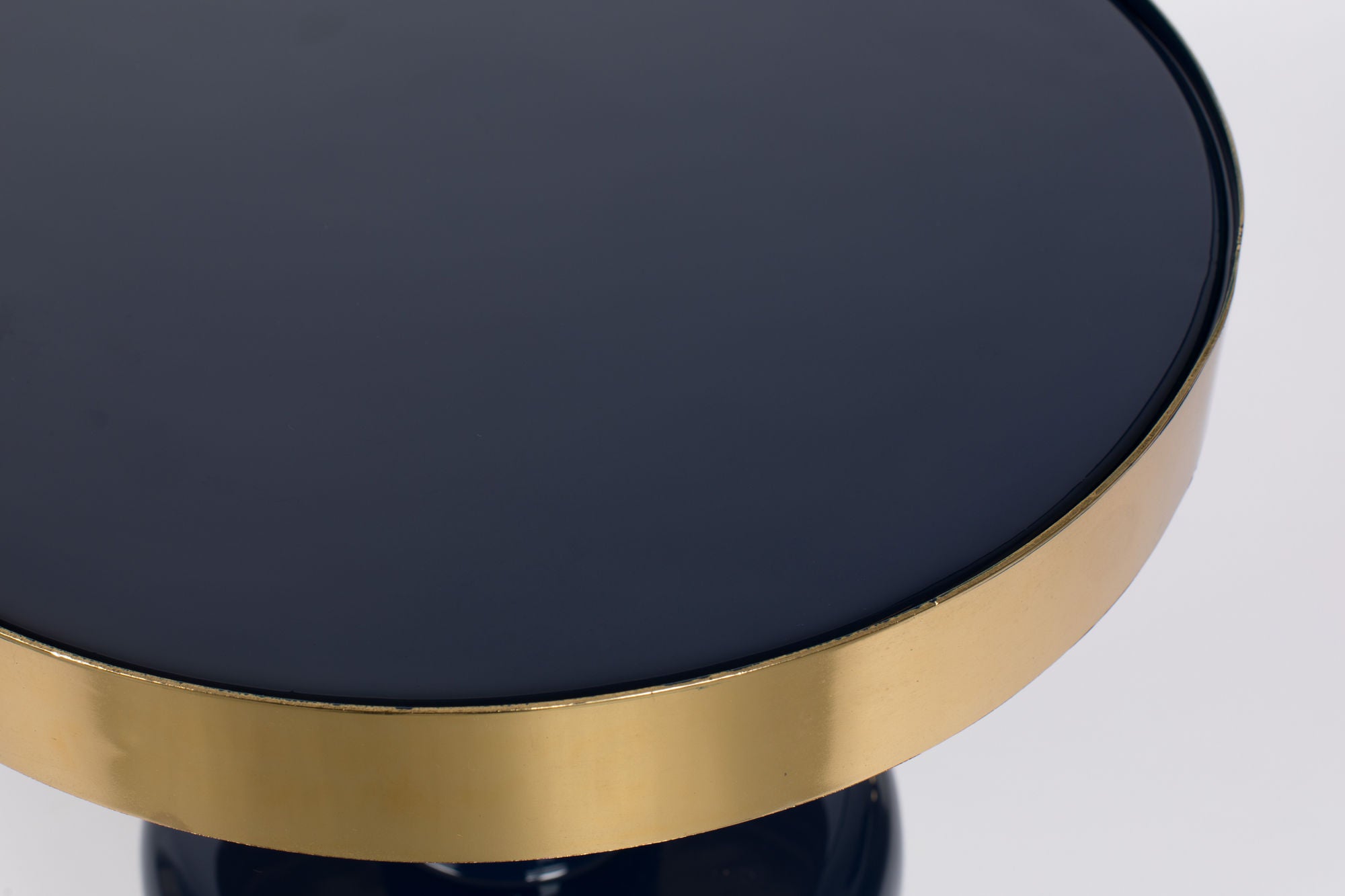 Zuiver Glam Gloss Blue & Gold Round Side Table